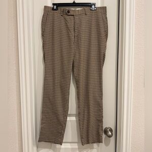 Bar III Men's Tan Checkered Dress Pants